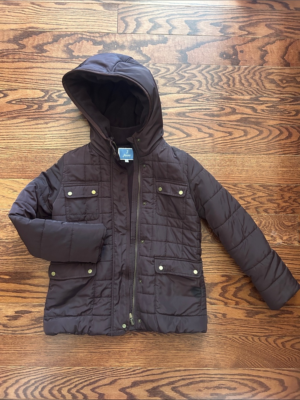 Jacadi Burgundy Quilted Hooded Puffer Jacket